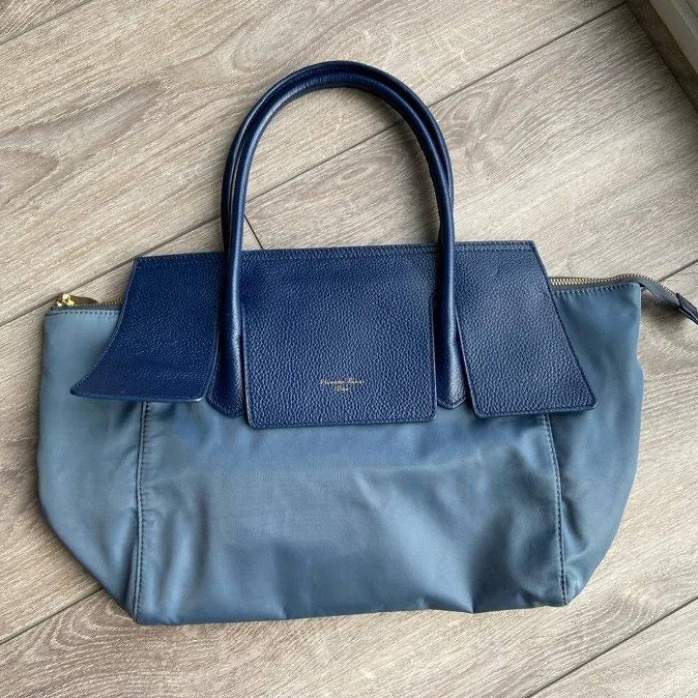 Samantha Thavasa Nylon Leather Tote Bag